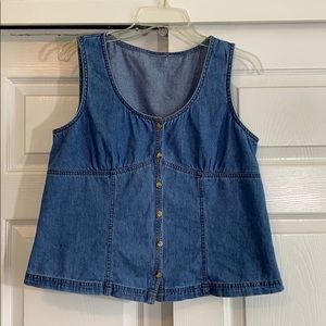 Denim Bustier Button Up Top L